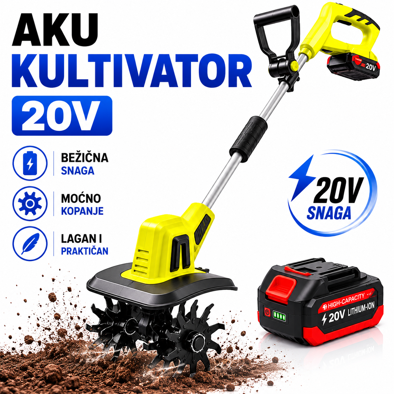 Aku Kultivator 20V