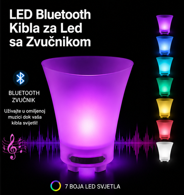 Premium LED Bluetooth Kibla za Led sa Zvučnikom 8l