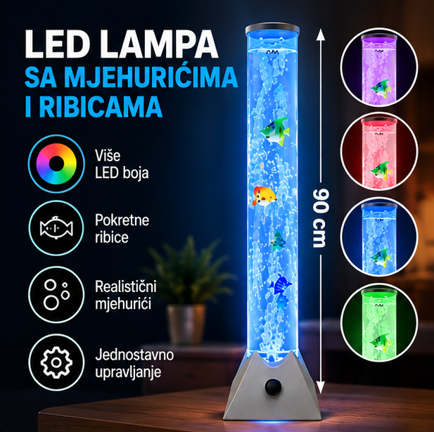 LED Lampa sa Plutajućim Ribicama