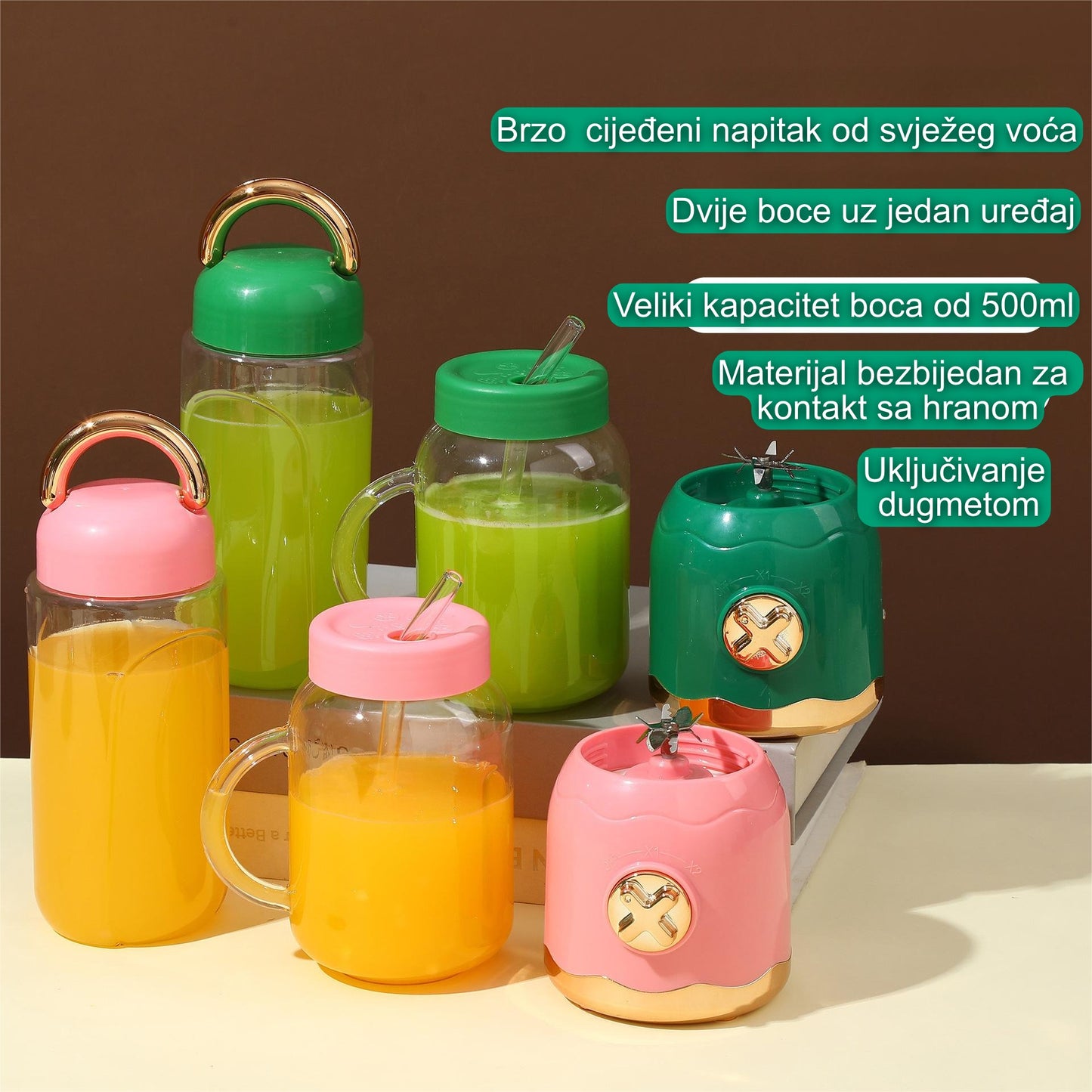 Retro Blender-Sokovnik sa Dvije Boce