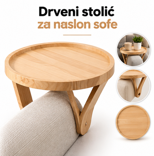 Drveni Stolić za Naslon Sofe